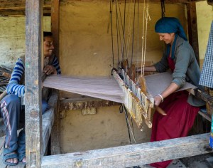 Lata didi weaving with her husband